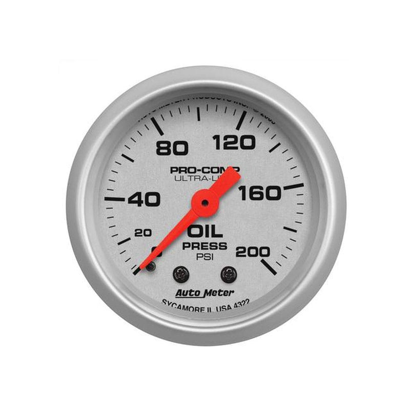 Autometer Ultra-Lite 2-1/16in Oil Pressure Gauge 0-200