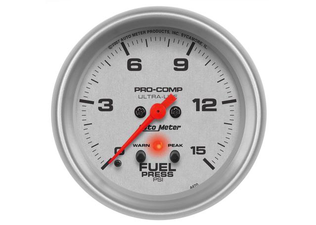 Autometer Ultra-Lite 2-5/8in Fuel Pressure Gauge 0-15 PSI