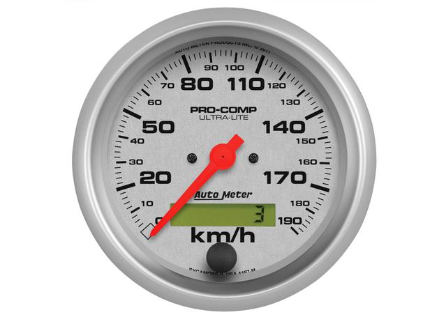 Autometer Ultra-Lite 3-3/8in Speedo Gauge 190KPH