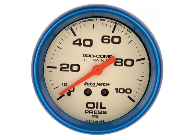 Autometer Ultra Nite 2-5/8in Oil Pressure Gauge 0-100PSI