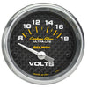 Autometer Carbon Fiber 2-1/16in Voltmeter 0-18V Short