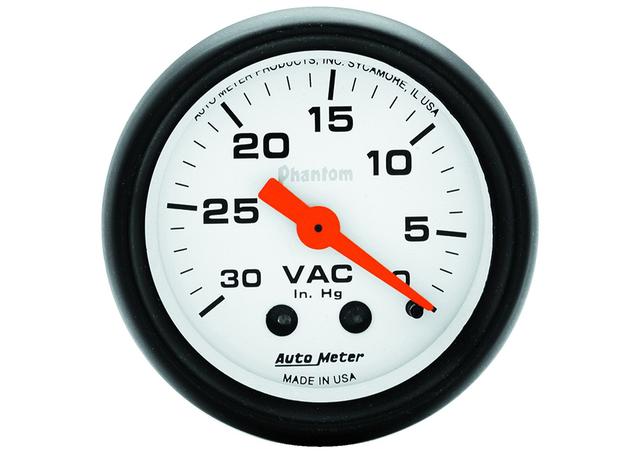 Autometer Phantom 2-1/16in Vacuum Gauge 0-30in/Hg