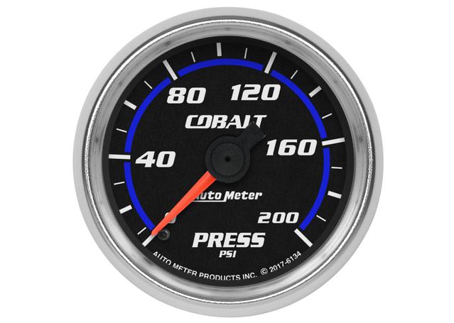 Autometer Cobalt 2-1/16in Pressure Gauge 200 PSI