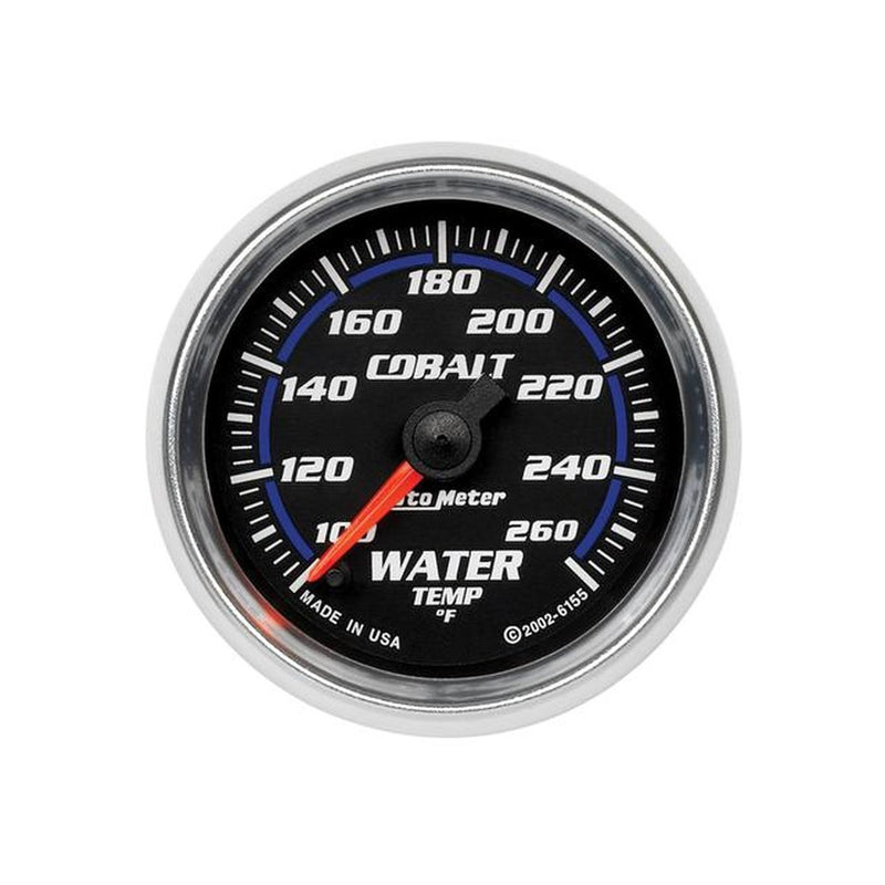 Autometer Cobalt 2-1/16in Water Temp Gauge 100-260F Full