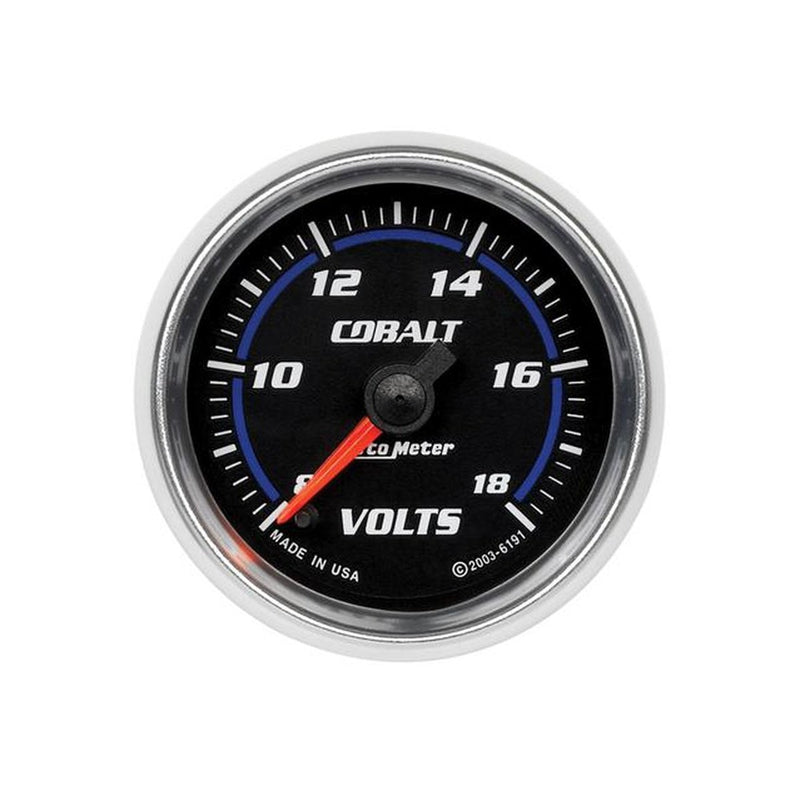 Autometer Cobalt 2-1/16in Voltmeter Gauge 8-18V Full