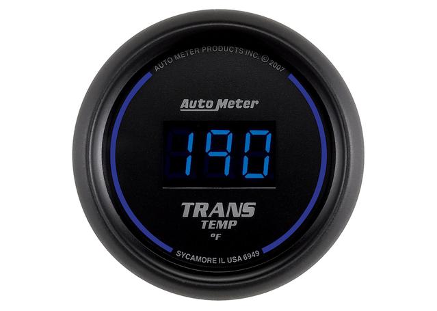 Autometer Cobalt Digital 2-1/16in Trans Temp Gauge 0-340F