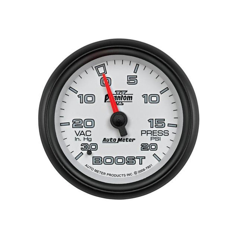 Autometer Phantom II 2-5/8in Boost Vacuum Gauge 30in/Hg
