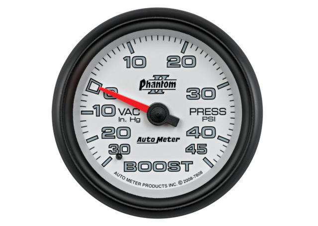 Autometer Phantom II 2-5/8in Boost Vacuum Gauge 30in/Hg