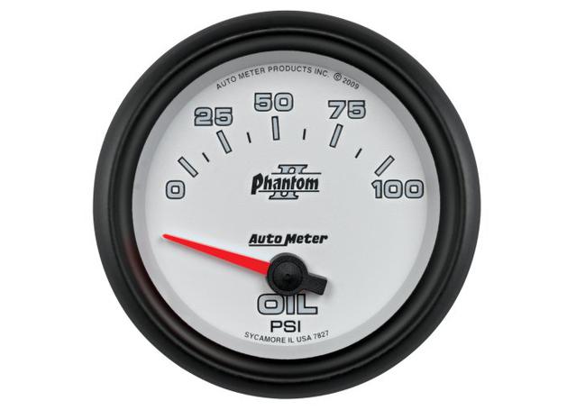 Autometer Phantom II 2-5/8in Oil Pressure Gauge 0-100PSI