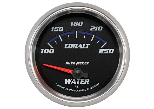 Autometer Cobalt 2-5/8in Water Temp Gauge 100-250F Short