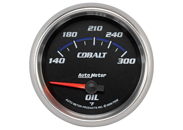 Autometer Cobalt 2-5/8in Oil Temp Gauge 140-300F Short
