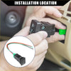 Black plastic aux battery push button switch with green connector and multicolored wires for Toyota Landcruiser 4Runner