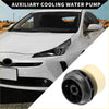 Black and beige auxiliary cooling water pump for Toyota Prius 2010-2015 showing the back side of the pump