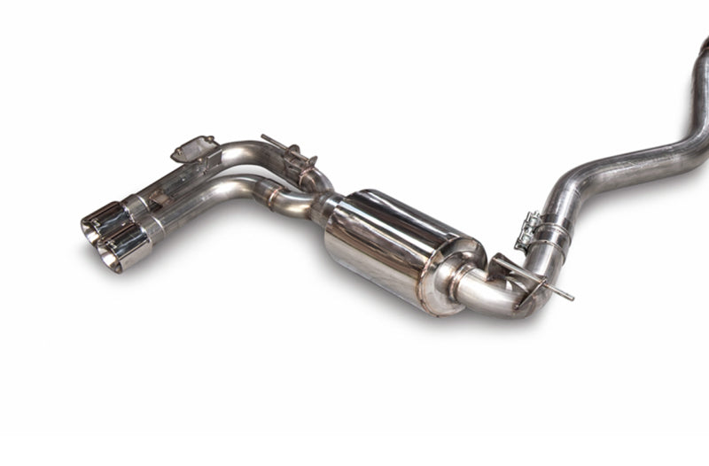 AWE Tuning BMW F3X N20/N26 328i/428i Touring Edition Exhaust Quad Outlet - 80mm Diamond Black Tips — fits BMW 3 Series