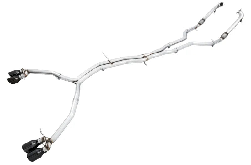 AWE Tuning Audi B9 S4 Track Edition Exhaust - Non-Resonated (Black 102mm Tips) — fits Audi S4