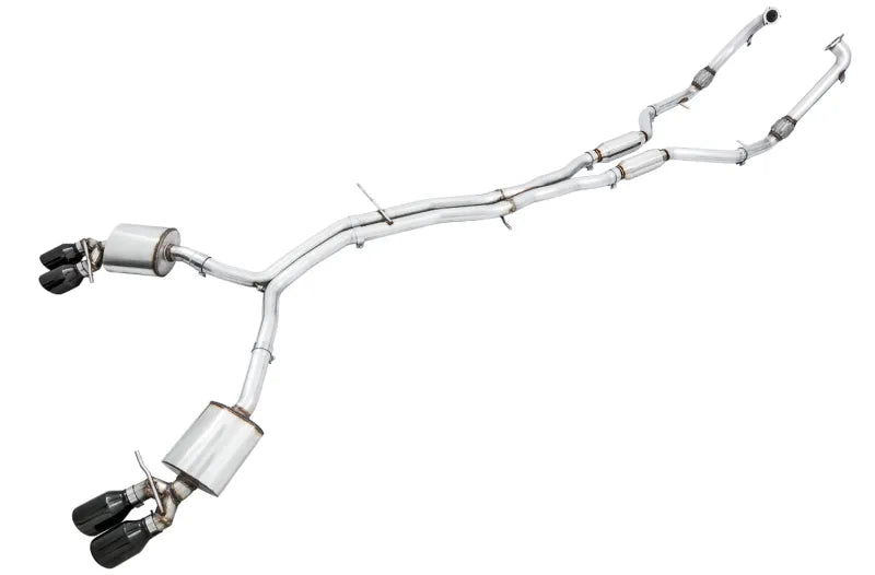 AWE Tuning Audi B9 S4 Touring Edition Exhaust - Non-Resonated (Black 102mm Tips) — fits Audi S4