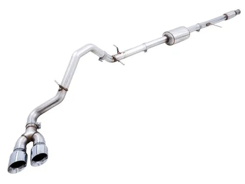AWE Tuning 4th Gen GM 1500 5.3L 0FG Catback Dual Side Exit (Flat Bumper) - Chrome Tips — fits Chevrolet Silverado 1500