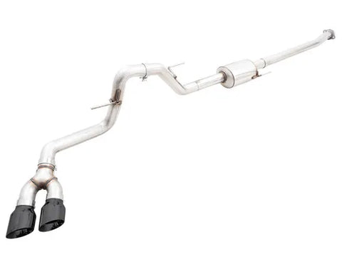 AWE Tuning 0FG 21+ Ford F150 Dual Side Exit Cat-Back Exhaust - 4.5in Diamond Black Tips — fits Ford F-150 Gen 9