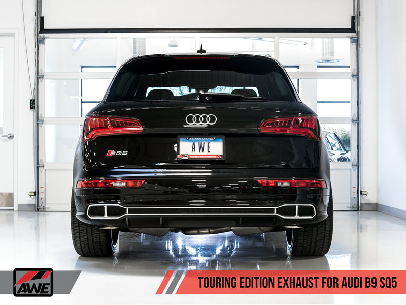 AWE Tuning Audi B9 SQ5 Resonated Touring Edition Cat-Back Exhaust - No Tips (Turn Downs) — fits Audi Sq5