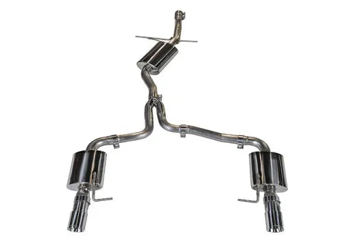 AWE Tuning Audi B8 A4 Touring Edition Exhaust - Dual Outlet Polished Silver Tips — fits Audi A4