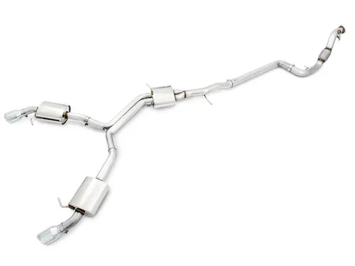 AWE Tuning Audi B9 A4 Touring Edition Exhaust Dual Outlet - Chrome Silver Tips (Includes DP) — fits Audi A4