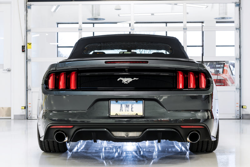 AWE Tuning S550 Mustang EcoBoost Axle-back Exhaust - Touring Edition (Chrome Silver Tips)