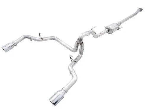 AWE Tuning 0FG 21+ Ford F150 Dual Split Rear Exhaust - 5in Chrome Silver Tips — fits Ford F-150 Gen 9