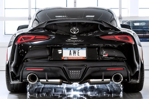 AWE Tuning 2020 Toyota Supra A90 Track Edition Exhaust - 5in Chrome Silver Tips