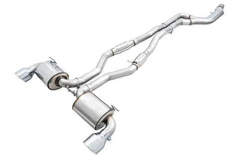 AWE Tuning 2020 Toyota Supra A90 Resonated Touring Edition Exhaust - 5in Chrome Silver Tips