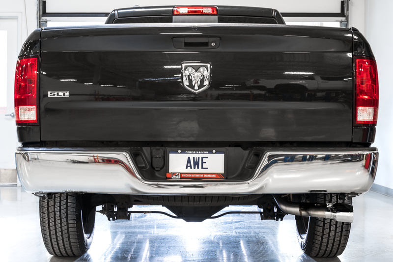 AWE Tuning 09-18 RAM 1500 5.7L (w/o Cutouts) 0FG Single Side Exit Cat-Back Exhaust - Chrome Tips — fits Dodge Ram 1500