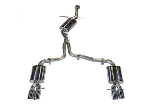 AWE Tuning Audi B8 A4 Touring Edition Exhaust - Quad Tip Polished Silver Tips - Does Not Fit Cabrio — fits Audi A4