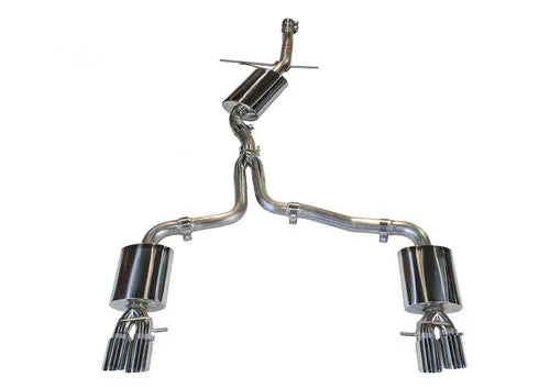 AWE Tuning Audi B8 A4 Touring Edition Exhaust - Quad Tip Polished Silver Tips - Does Not Fit Cabrio — fits Audi A4