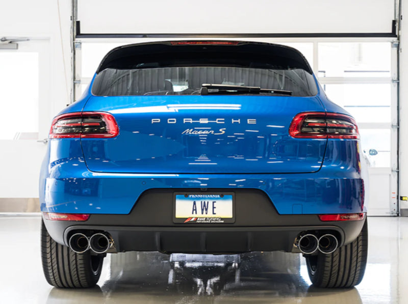 AWE Tuning Porsche Macan Touring Edition Exhaust System - Chrome Silver 102mm Tips