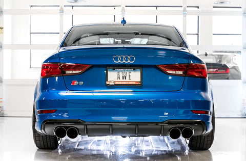 AWE Tuning Audi 8V S3 Track Edition Exhaust w/Chrome Silver Tips 102mm — fits Audi S3