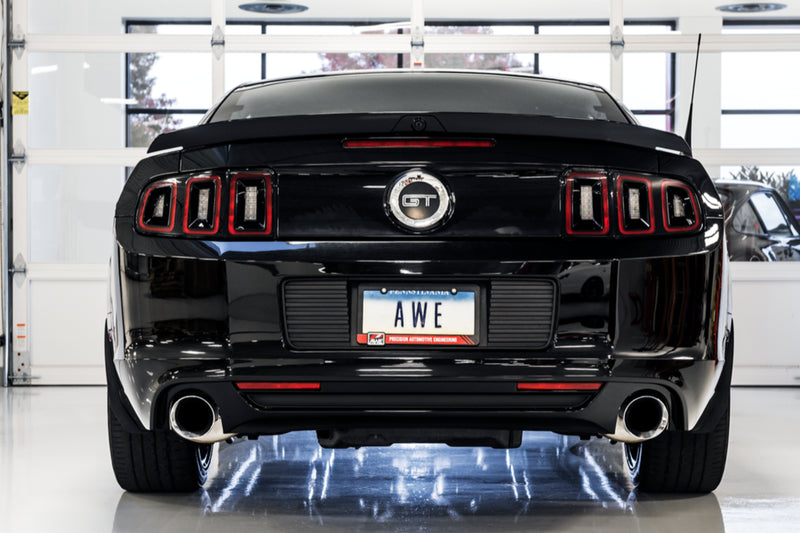 AWE Tuning S197 Mustang GT Axle-back Exhaust - Track Edition (Chrome Silver Tips) — fits Ford Mustang