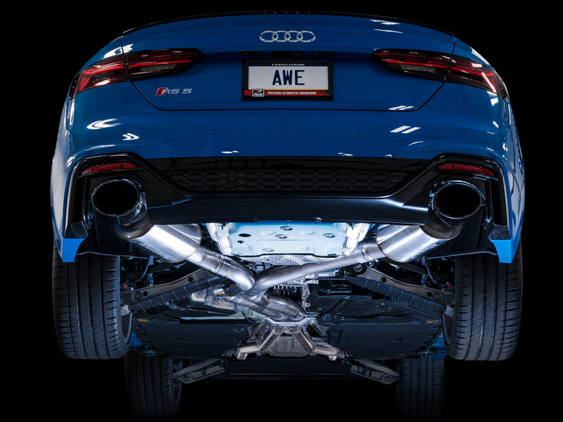 AWE Tuning Audi B9.5 RS5 Sportback Non-Resonated Track Edition Exhaust - RS-Style Diamond Blk Tips