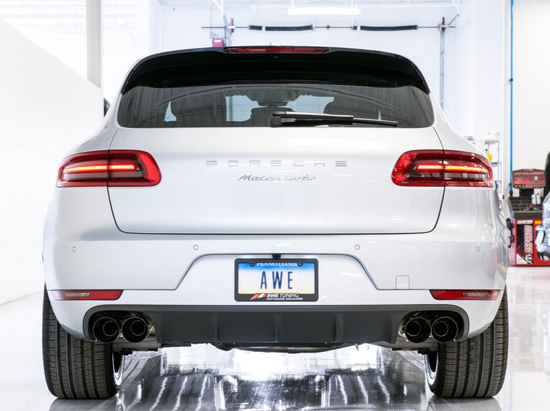 AWE Tuning Porsche Macan Track Edition Exhaust System - Chrome Silver 102mm Tips