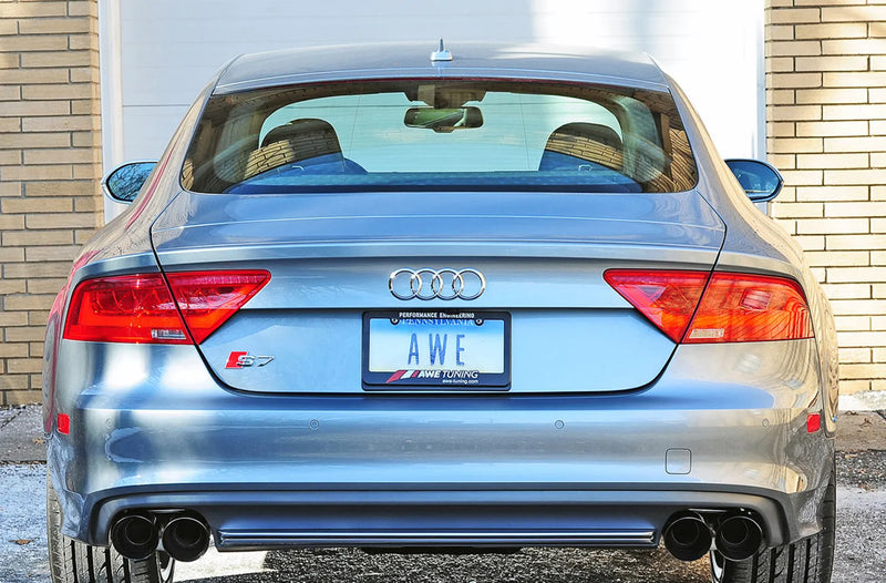 AWE Tuning Audi C7 / C7.5 S7 4.0T Track Edition Exhaust - Chrome Silver Tips — fits Audi S7