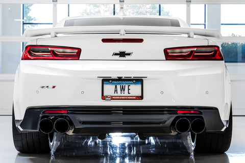 AWE Tuning 16-19 Chevrolet Camaro SS Axle-back Exhaust - Track Edition (Quad Chrome Silver Tips)
