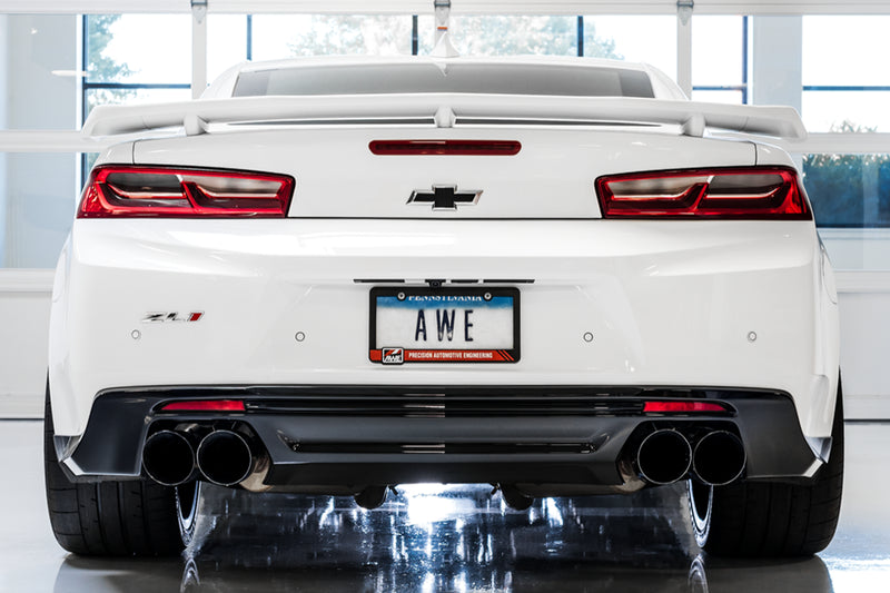 AWE Tuning 16-19 Chevrolet Camaro SS Axle-back Exhaust - Track Edition (Quad Chrome Silver Tips)