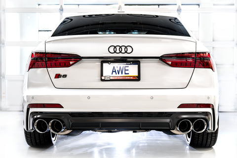 AWE Tuning 19-23 Audi C8 S6/S7 2.9T V6 AWD Track Edition Exhaust - Chrome Silver Tips