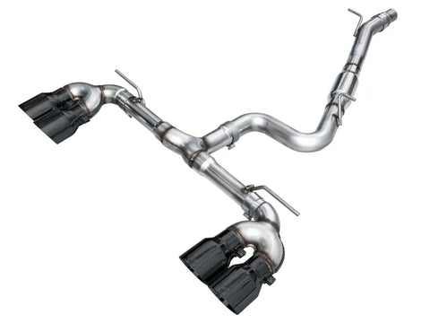 AWE Tuning MK8 Volkswagen Golf R 3in Track Edition Quad Exhaust - Diamond Black Tips (image 2)