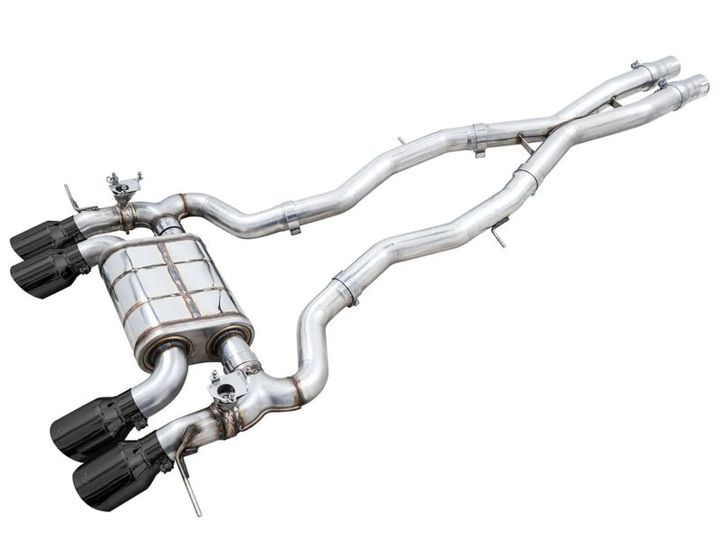 AWE Tuning SwitchPath Catback Exhaust for BMW G8X M3/M4 - Diamond Black Tips — fits BMW M4 G82