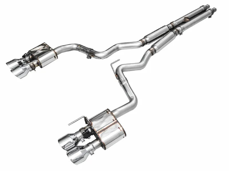 AWE Tuning 2024 Ford Mustang GT Fastback S650 RWD SwitchPath Catback Exhaust w/ Quad Chrome Silver Tips