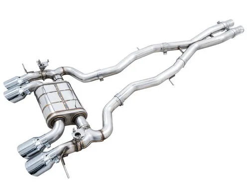 AWE Tuning SwitchPath Catback Exhaust for BMW G8X M3/M4 - Chrome Silver Tips — fits BMW M4 G82