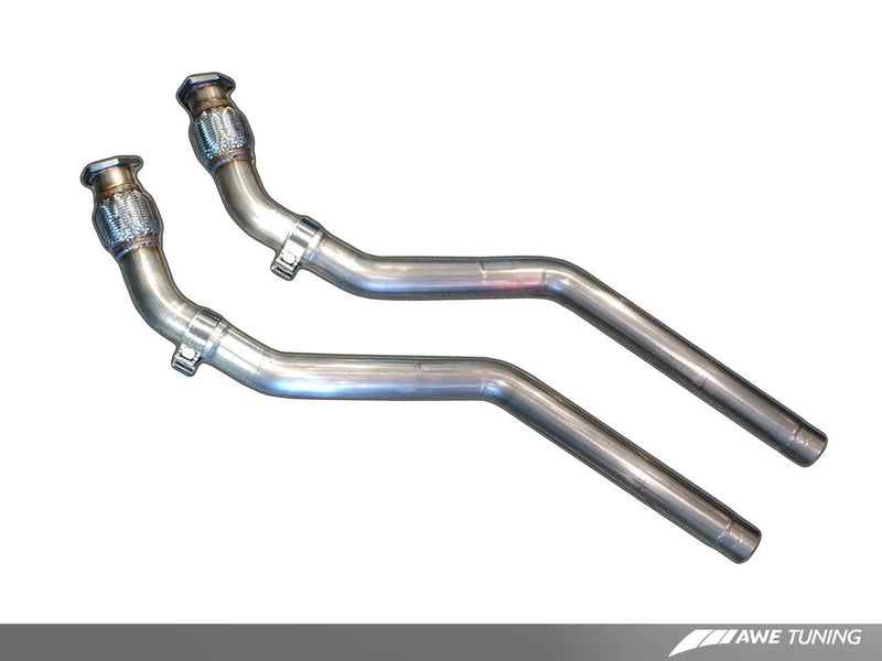 AWE Tuning Audi B8 4.2L Non-Resonated Downpipes for S5 — fits Audi S5