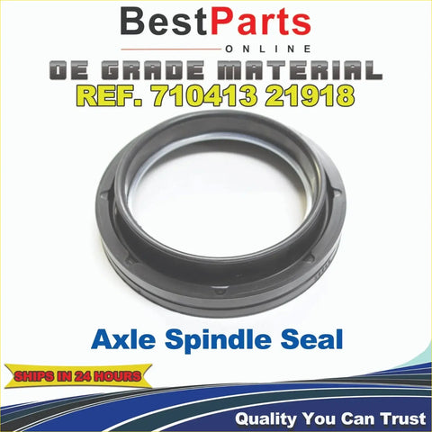 Black rubber axle spindle seal with metallic inner ring and plastic outer casing for ford f250 super duty