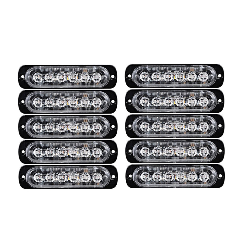 10x Amber Strobe Light 6 LED Grill Mount Flashing Beacon to suit Recovery B — image 1