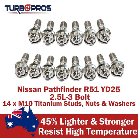 Nissan Pathfinder R51 YD25 2.5L Titanium Exhaust Manifold&Turbo Stud Kit