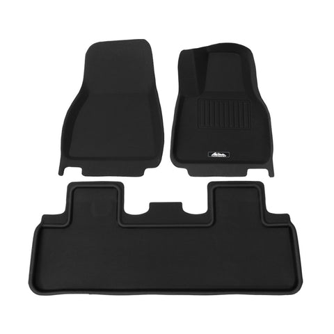 RHD Front & Rear Rubber Floor Mats Set to suit Tesla Model Y — image 1